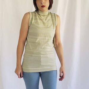 7os Deadstock‎ Green Striped Sleeveless Top